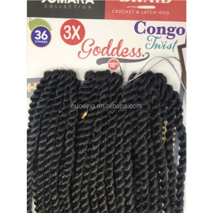 Extensions de cheveux synthétiques tressées 18 pouces  ensemble de 3 pièces