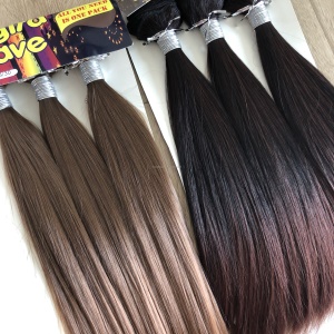 Extension de cheveux en fibre synthétique lot de 16 pouces cheveux raides lisses et doux pour tressage