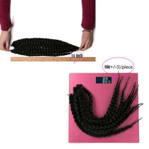 Tresses pour homme et femme de 14 pouces en fibre synthétique