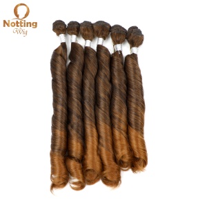 Set de mèches de cheveux  synthétiques  ondulés de 16 pouces