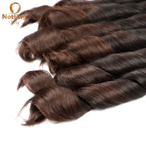 Mèches de cheveux synthétiques Set de 6 pièces de 12-16 pouces noir avec de grandes boucles
