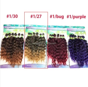 Extension de cheveux 6 pièces en fibre synthétique long cheveux bouclés Deep Wave