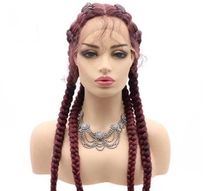 Perruque synthétique aux cheveux tressée