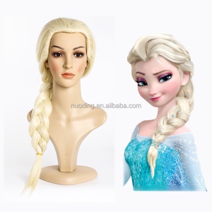 Perruque blonde de 28 pouces en fibre synthétique( perruque identique a Princesse Elsa )