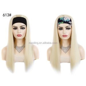 Perruque  synthétique à cheveux doux, longs et lisses avec bandeau
