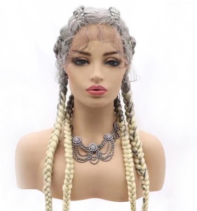 Perruque synthétique aux cheveux tressée