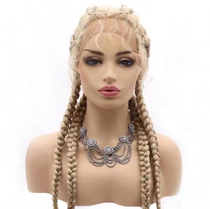 Perruque synthétique aux cheveux tressée