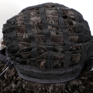 Perruque bouclé duveteuse grand volume en fibre synthétique  résistante à la chaleur  de 14 pouces