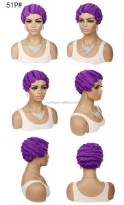 Bonnet de perruque en fibre synthétique cheveux bouclés 4 pouces