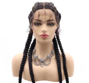 Perruque synthétique aux cheveux tressée