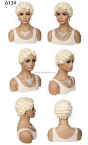 Bonnet de perruque en fibre synthétique cheveux bouclés 4 pouces