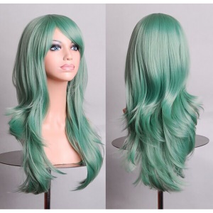 Perruque cosplay  en fibre synthétique  cheveux longs et raides