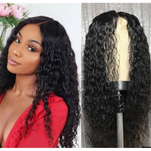 Perruque en fibre de haute température 26 pouces cheveux noir bouclé