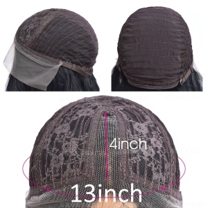 Cap de Perruque cheveux noir bouclée en fibre synthétique 14pouces