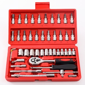 Kit de 46 clés à douille pour outils de réparation automobile en alliage d'aciers