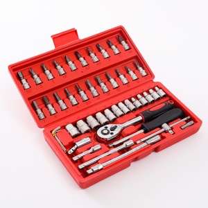 Kit de 46 clés à douille pour outils de réparation automobile en alliage d'aciers
