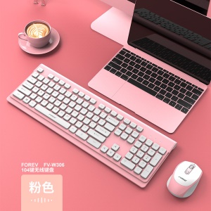 FOREV Clavier et souris sans fil avec touches concaves 2.4G