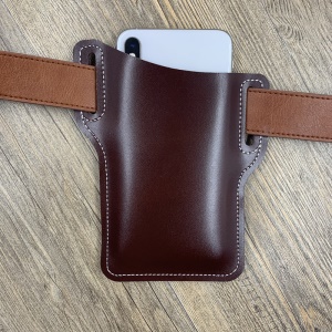 Pochette pour téléphone portable en cuir imperméable avec ceinture à porter