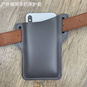 Pochette pour téléphone portable en cuir imperméable avec ceinture à porter