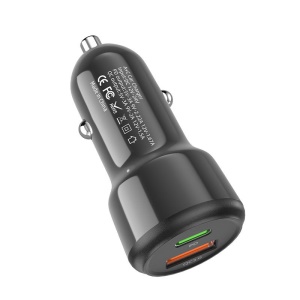 ZJ-C03 Chargeur rapide pour voiture QC3.0 + PD 20W double port USB