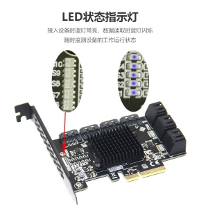 Carte d'extension WBTUO PCIE vers SATA 3.0 10 ports