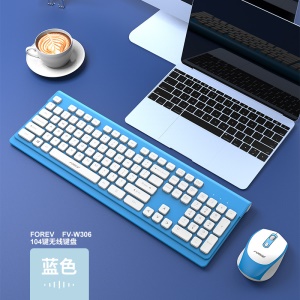 FOREV Clavier et souris sans fil avec touches concaves 2.4G