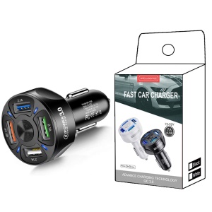 chargeur téléphone rapide QC3.0 pour voiture avec 4 ports USB