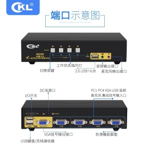Commutateur KVM CKL 4 en 1 sortie trois types de commutation