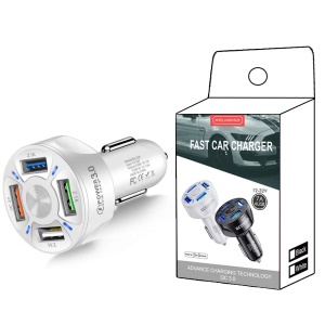 chargeur téléphone rapide QC3.0 pour voiture avec 4 ports USB