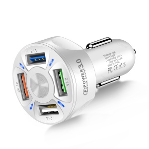 chargeur téléphone rapide QC3.0 pour voiture avec 4 ports USB