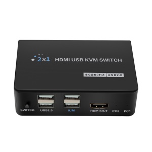 WALBUSS Commutateur HDMI KVM 2 entrées vers 1 sortie 4K haute définition