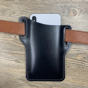 Pochette pour téléphone portable en cuir imperméable avec ceinture à porter