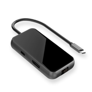 Type C Hub 4K HD verre alliage d'aluminium 3 port USB/ 1 port RJ45/ HDMI/  type C