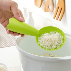 Cuillère à riz en plastique avec visage Smiley, debout et antiadhésive pour le riz