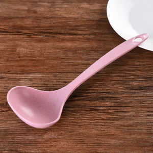 Cuillère en paille de blé avec long manche