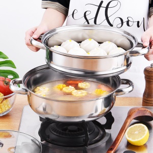 Casserole double de cuisson à vapeur en acier inoxydable
