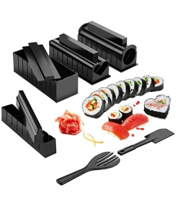 Moule à sushi kit de 10 pièces avec 8 formes (sans couteau et baguettes)