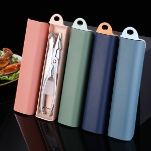 Ensemble de cinq pièces d'outils pour manger les crabes (1 * pinces à crabe + 4 * aiguilles à crabe + 1 * boîte de rangement)