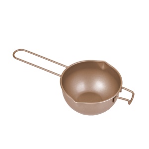 Pot à chocolat en acier au carbone avec double bec verseur Poignée longue