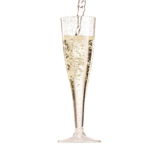Kit de 5 pcs Gobelet à champagne jetable avec haut pied en plastique