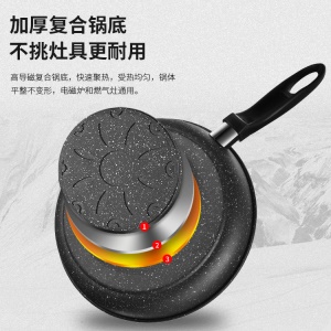 Poêle épaissie antiadhésive motif granite 1,03 kg