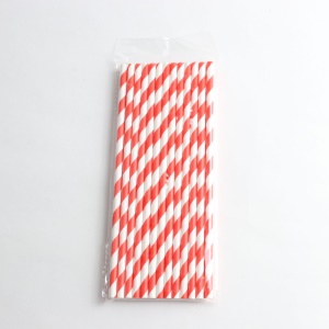 Paille en papier jetable rayures dégradables