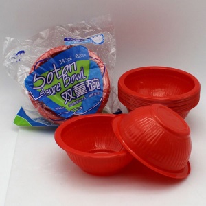 Bol en plastique jetable rouge 345ML