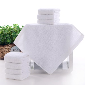 Serviette blanche jetable en coton tissé plat