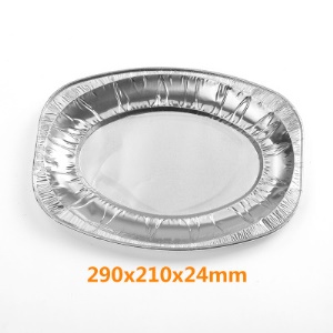 Plateau jetable en papier d'aluminium étain ovale