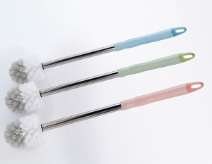 Ensemble de deux pièces brosse de toilette avec poignée en acier inoxydable