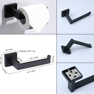 Porte-papier hygiénique noir carré enacier inoxydable