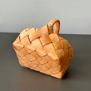 Panier tressé en copeaux de bois 15 * 11 * 14cm