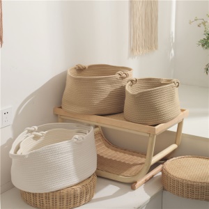 Panier de rangement de débris en coton tressé