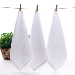 Serviette blanche jetable en coton tissé plat